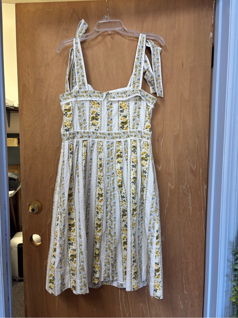 Gal Meets Glam White and Yellow Floral Tie-Shoulder Maxi Dress - Picture 8 of 10